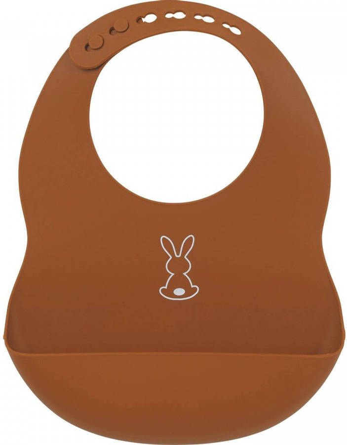 Nattou Siliconen Slabbetje Met Opvangbakje Verstelbaar Bpa vrij Terracotta