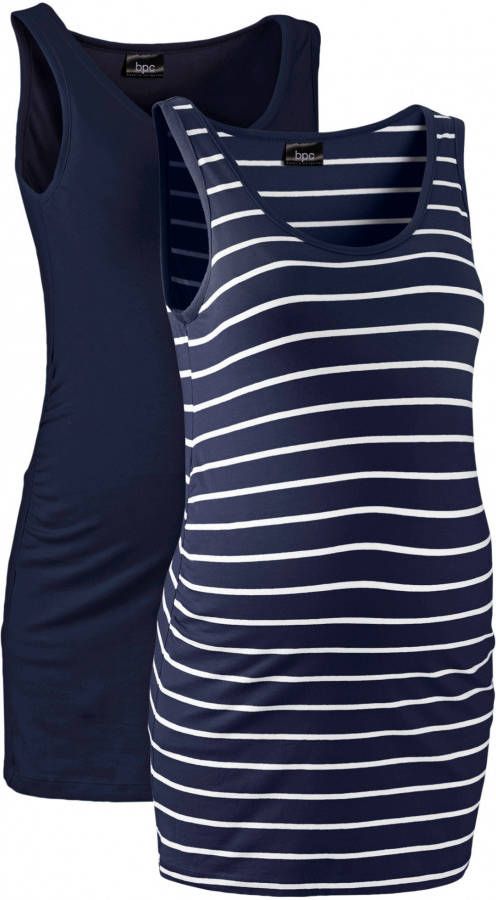 bpc bonprix collection Zwangerschapstop (set van 2), donkerblauw+donkerblauw/wit gestreept