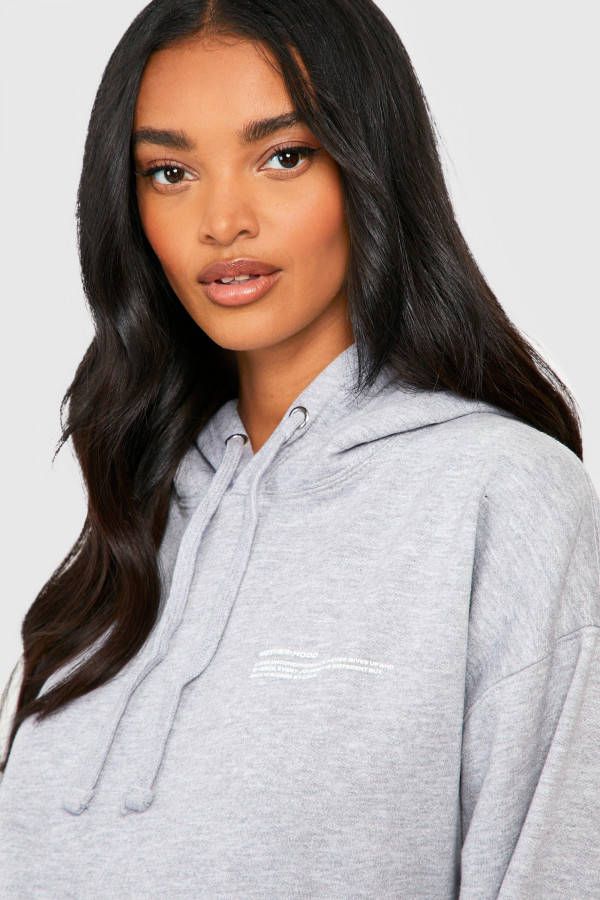 boohoo Charity Motherhood Hoodie Met Tekst, Grey Marl