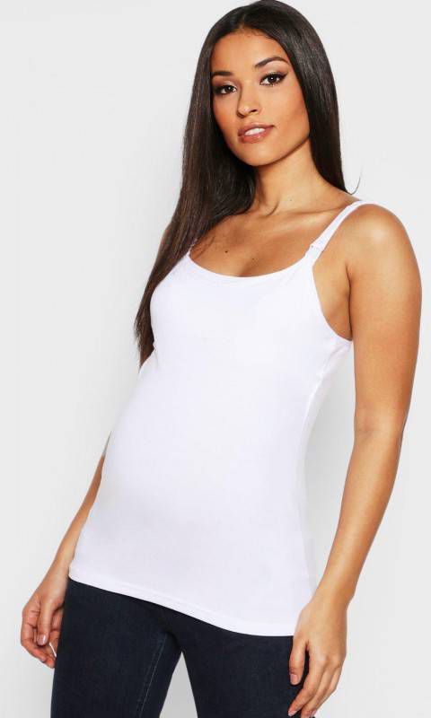 boohoo Zwangerschap Borstvoeding Hemdje, Wit