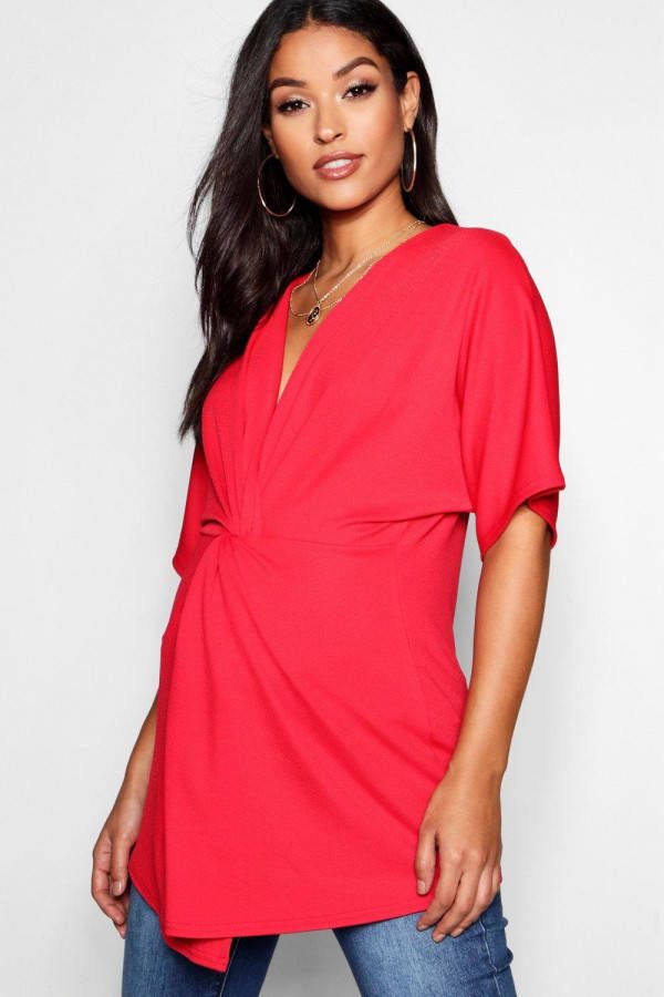 boohoo Zwangerschap Gedraaide Blouse En Kimonomouwen, Zwart