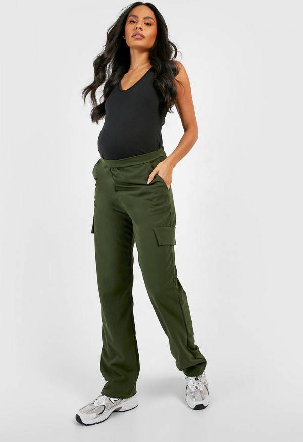 boohoo Zwangerschap Baggy Cargo Broek Met Rechte Pijpen, Khaki