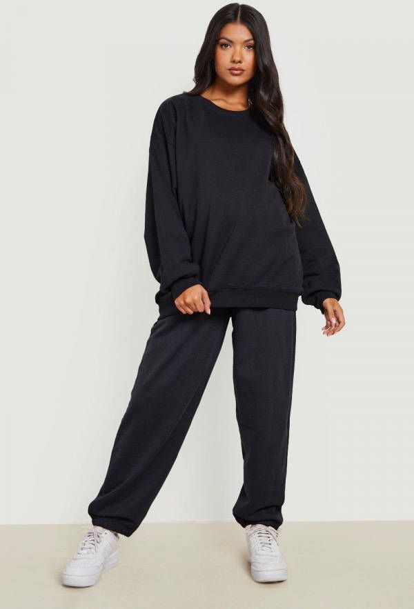 boohoo Zwangerschap Basic Sweatstoffen Joggingbroek, Black