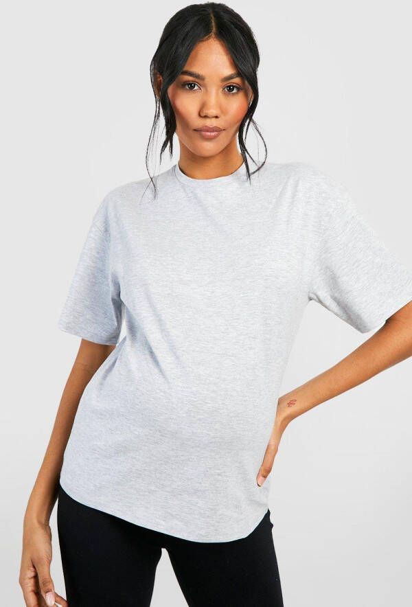 boohoo Zwangerschap Basic T Shirt, Grey Marl