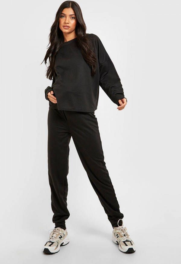boohoo Zwangerschap Basic Trainingspak Met Trui, Black
