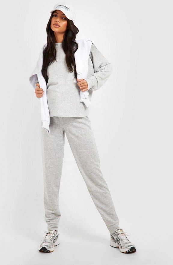 boohoo Zwangerschap Basic Trainingspak Met Trui, Grey Marl