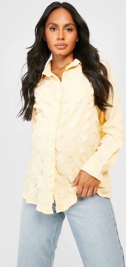 boohoo Zwangerschap Blouse Met Textuur, Stone
