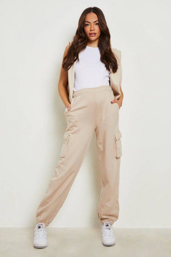 boohoo Zwangerschap Cargo Joggingbroek, Sand