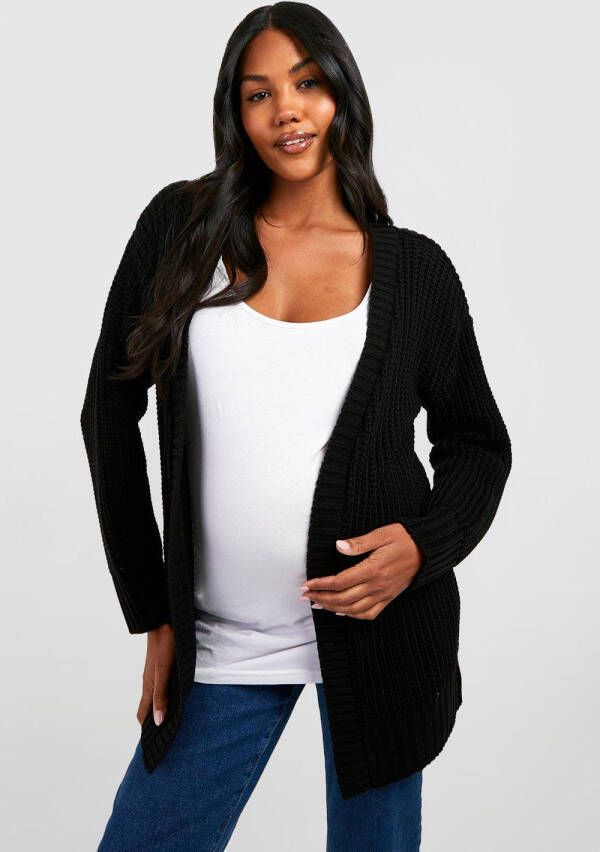 boohoo Zwangerschap Edge To Edge Cardigan, Black