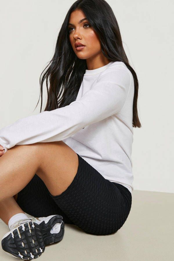 boohoo Zwangerschap Honingraat Fietsbroekje, Black