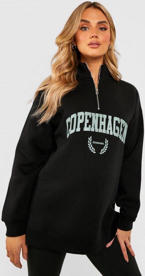 boohoo Zwangerschap Kopenhagen Trui Met Korte Rits, Black