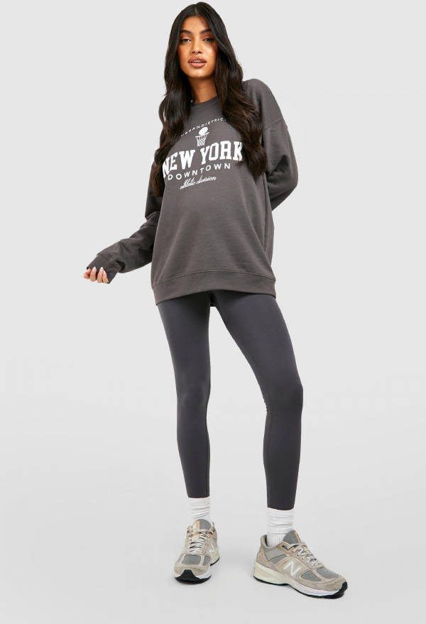 boohoo Zwangerschap Naadloze Leggings, Charcoal