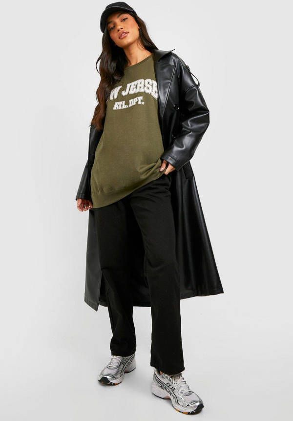 boohoo Zwangerschap New Jersey Trui Met Print, Green