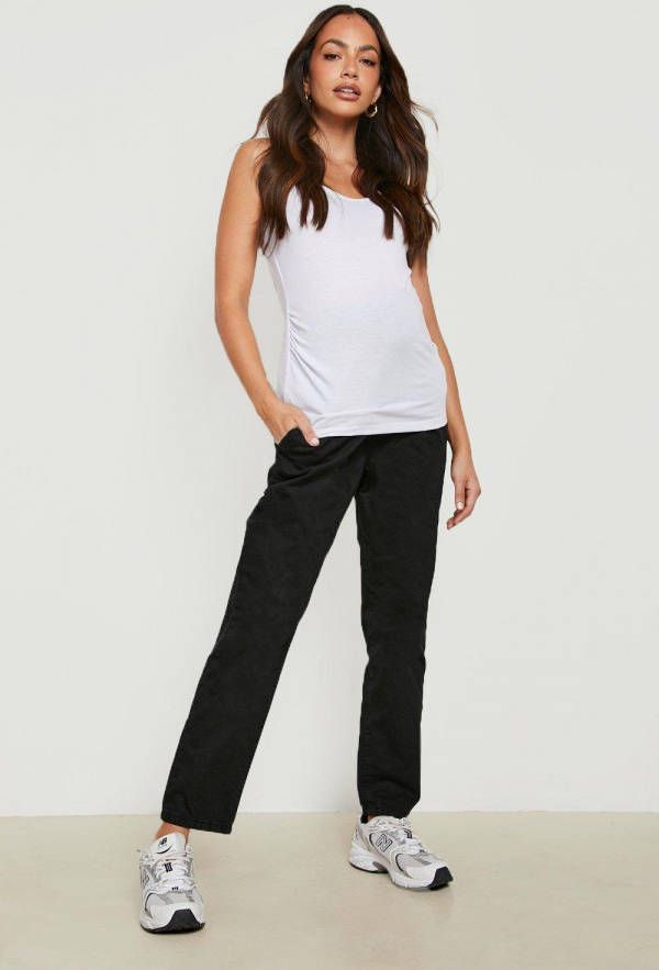 boohoo Zwangerschap Over The Bump Chino Broek, Black