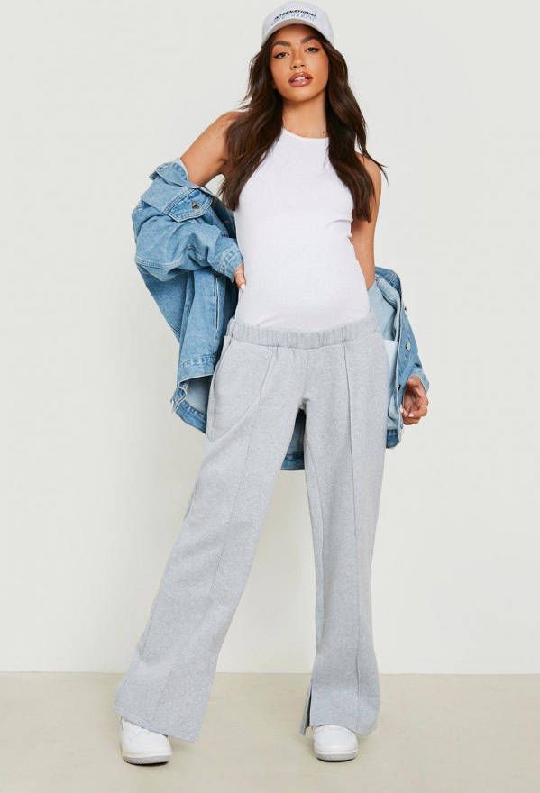 boohoo Zwangerschap Over The Bump Joggingbroek, Grey Marl