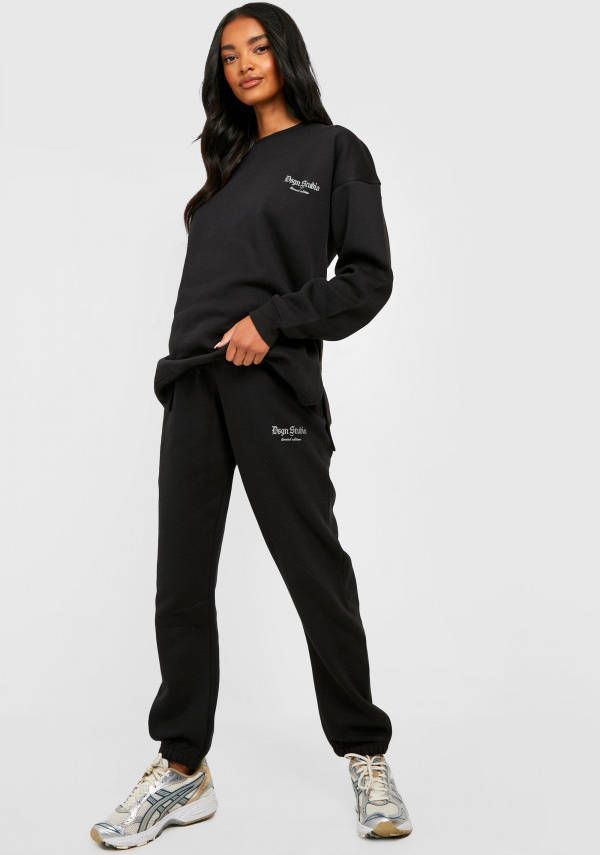 boohoo Zwangerschap Oversized Dsgn Studio Joggingbroek Met Reflecterend Detail, Black