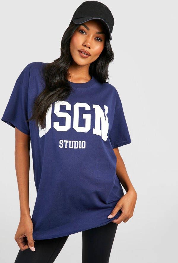 boohoo Zwangerschap Oversized Dsgn Studio T Shirt, Navy