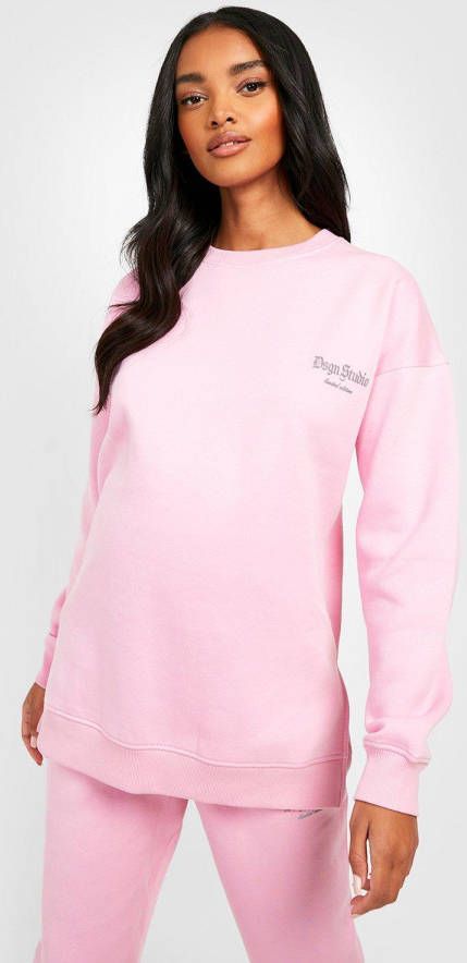 boohoo Zwangerschap Oversized Dsgn Studio Trui Met Reflecterend Detail, Pink