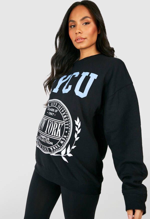 boohoo Zwangerschap Oversized Nycu Trui, Black