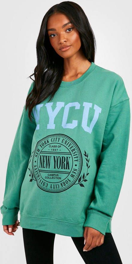 boohoo Zwangerschap Oversized Nycu Trui, Forest