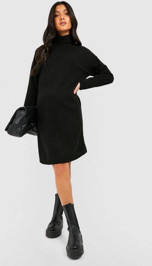 boohoo Zwangerschap Sweatshirt Jurk Met Col, Black