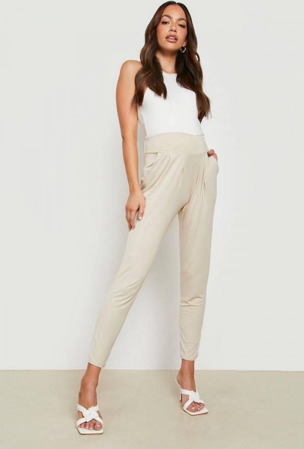 boohoo Zwangerschap Toelopende Jersey Under The Bump Broek, Stone