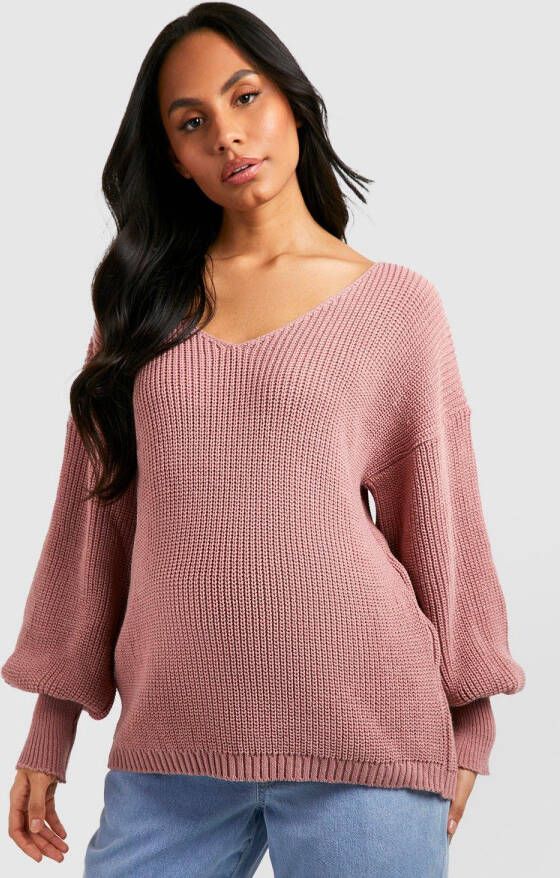boohoo Zwangerschap Trui Met Boothals, Rose
