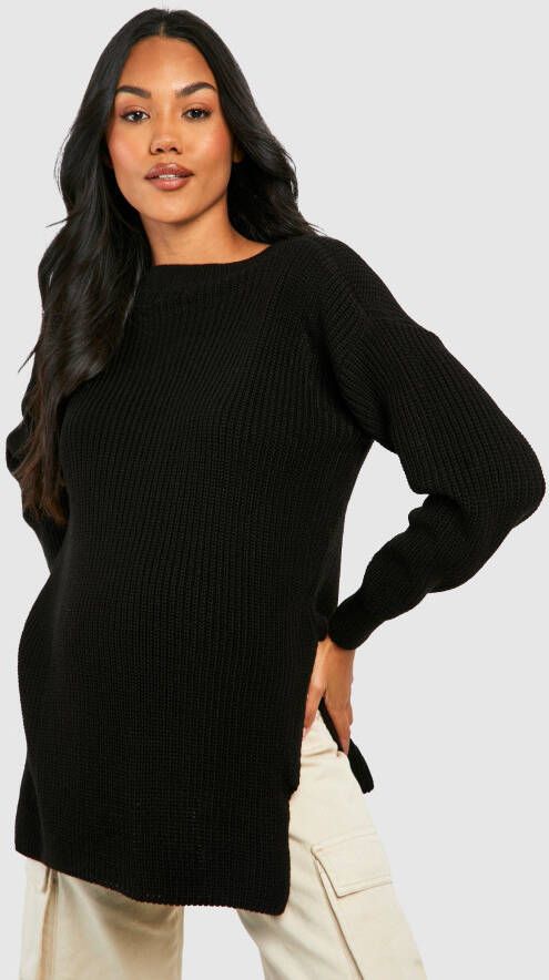 boohoo Zwangerschap Trui Met Zijsplit, Black