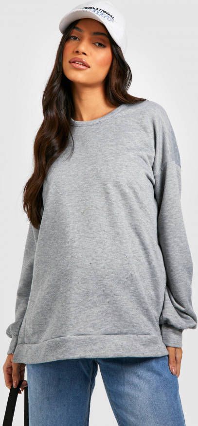 boohoo Zwangerschap Trui Met Zijsplit, Grey Marl