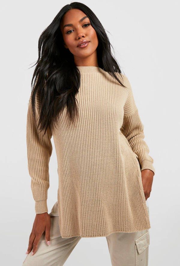 boohoo Zwangerschap Trui Met Zijsplit, Stone