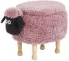Beliani Sheep Dierenhocker roze polyester online kopen