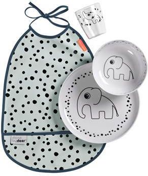 Done by Deer ™ Schotel set Happy dots blauw vanaf 6 maanden oud