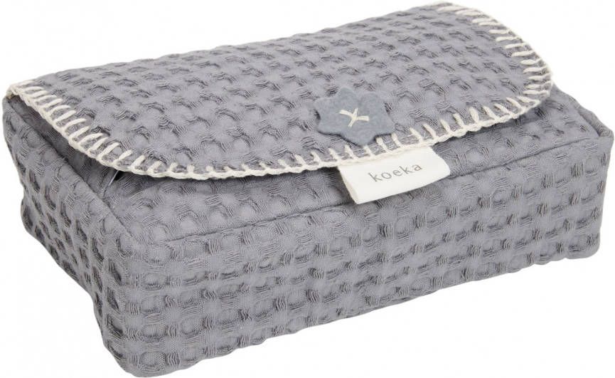 KOEKA Hoes Voor Babydoekjes Wafel Antwerp steel grey
