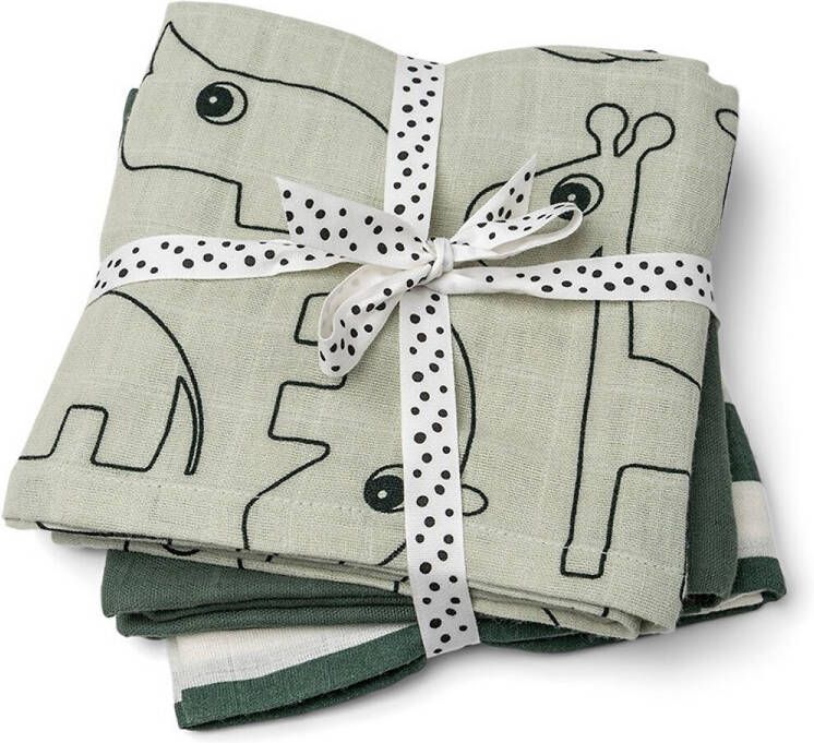 Done by Deer hydrofiele spuugdoekjes 70x70 Deer friends(set van 3)Mustard