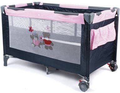 CHIC 4 BABY Reisbed LUXUS Pink Checker Roze/lichtroze