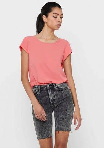 Only Blouse met korte mouwen ONLVIC S/S SOLID TOP NOOS PTM