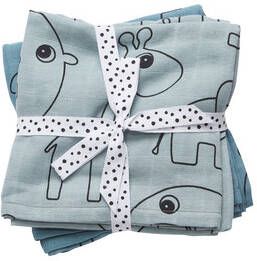 Done by Deer Contour hydrofiele monddoekjes 70x70 cm (2 stuks) blauw