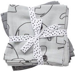 Done by Deer Contour hydrofiele monddoekjes 70x70 cm (2 stuks) grijs