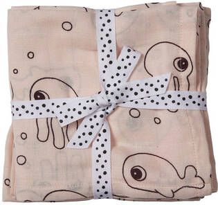 Done by Deer Baby Accessoires Burp Cloth 2 Pack Sea Friends Roze