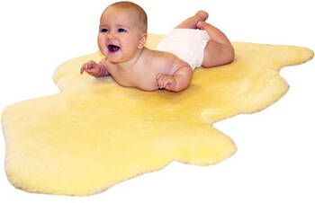 Heitmann Baby Lamsvacht gold beige geschoren 80 90cm Natuurlijke dierlijke vorm in een stuk gesneden