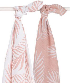 Jollein hydrofiele multidoek large 115x115 cm Nature pale pink set van 2