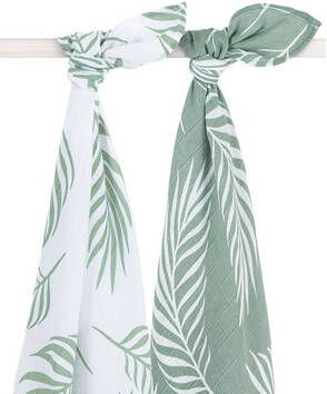 Jollein hydrofiele multidoek large 115x115 cm Nature ash green set van 2
