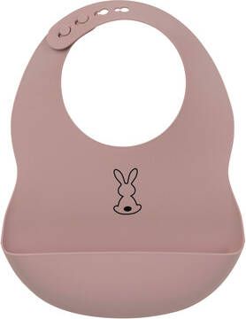 Nattou Siliconen Slabbetje Met Opvangbakje Verstelbaar Bpa vrij Rosa