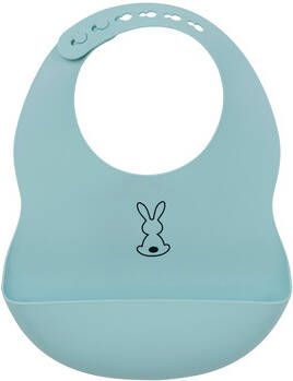 Nattou Siliconen Slabbetje Met Opvangbakje Verstelbaar Bpa vrij Blauw