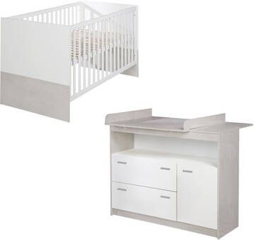Roba ® Babymeubelset Julia met kinderbed en commode(voordeelset, 2 stuks )