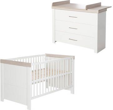 Roba ® Babymeubelset Lucy met kinderbed & commode, made in europe(voordeelset, 2 stuks )