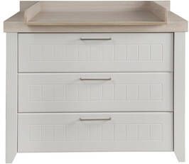 Yourstockshop Roba Commode Helene 98 X 118 Cm Hout Lichtgrijs/bruin