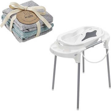 Rotho Babydesign Babybad TOP badset inclusief badkuipen inzet, badkuipen standaard, afvoerslang, made in germany(4 delig )
