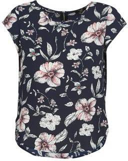 ONLY gebloemde top ONLVIC donkerblauw/roze/zwart