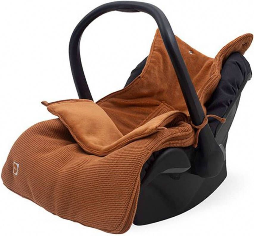 Jollein Voetenzak Groep 0+ Autostoel 3/5 Punts Gordel Basic Knit Caramel